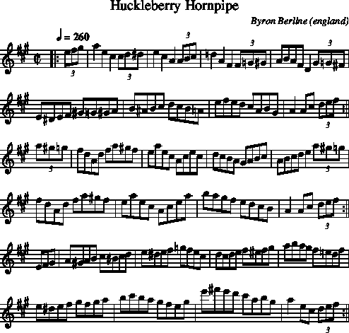 Huckleberry Hornpipe on FolkTuneFinder /